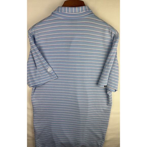 Dunning Men's Size M Performance Golf Polo Shirt Striped Short Sleeve Collared - Picture 10 of 10